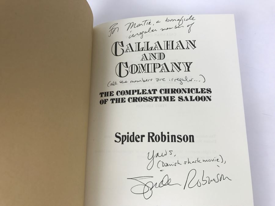 Signed First Edition 1987 Hardcover Book Callahan And Company By Spider Robinson [Photo 6]