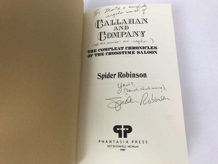 Signed First Edition 1987 Hardcover Book Callahan And Company By Spider Robinson [Photo 5]