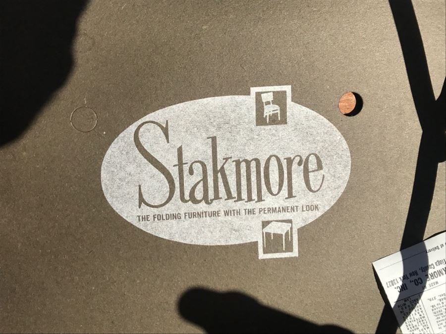 JUST ADDED - Vintage Hollywood Regency Stackmore Wood And Cane Card Table With Folding Chairs Bamboo Motif [Photo 17]