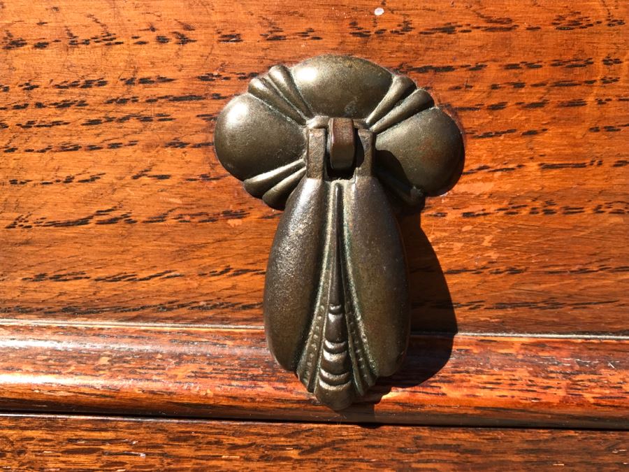 JUST ADDED - Stunning Antique Irish Buffet Credenza With Hutch - Client Used Without Hutch - Includes Custom Glass Cut To Fit W/O Hutch [Photo 22]