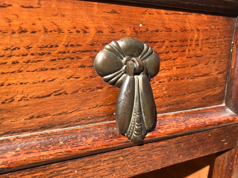 JUST ADDED - Stunning Antique Irish Buffet Credenza With Hutch - Client Used Without Hutch - Includes Custom Glass Cut To Fit W/O Hutch [Photo 23]