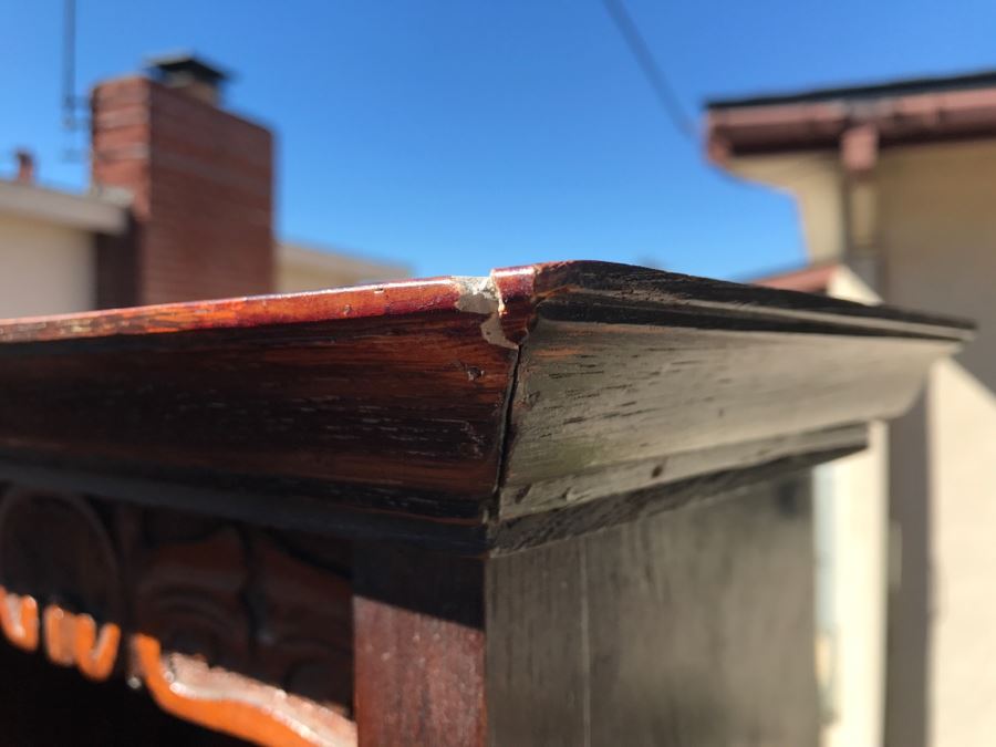 JUST ADDED - Stunning Antique Irish Buffet Credenza With Hutch - Client Used Without Hutch - Includes Custom Glass Cut To Fit W/O Hutch [Photo 37]