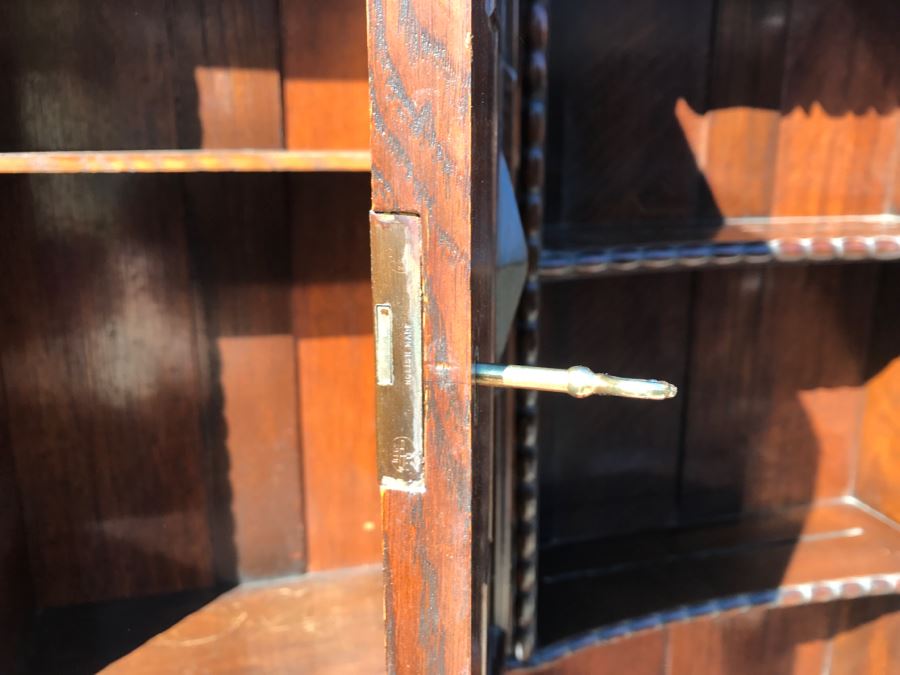 JUST ADDED - Stunning Antique Irish Buffet Credenza With Hutch - Client Used Without Hutch - Includes Custom Glass Cut To Fit W/O Hutch [Photo 32]