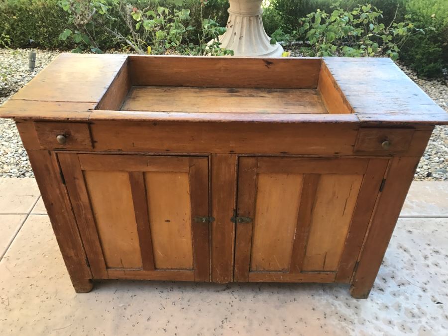 JUST ADDED - Antique Primitive Washstand Wash Basin Cabinet [Photo 5]