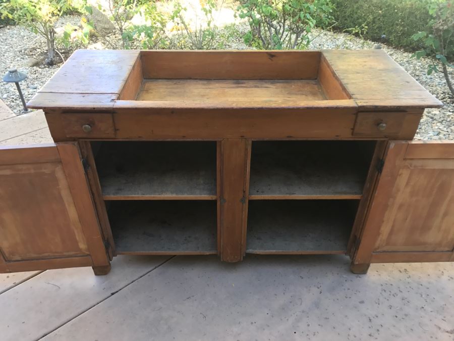 JUST ADDED - Antique Primitive Washstand Wash Basin Cabinet [Photo 2]