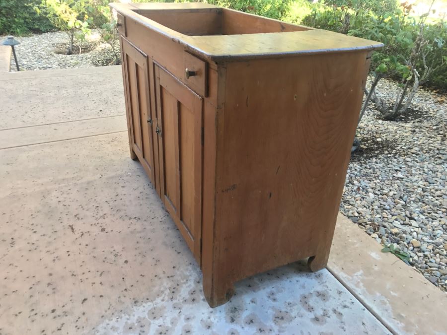 JUST ADDED - Antique Primitive Washstand Wash Basin Cabinet [Photo 8]