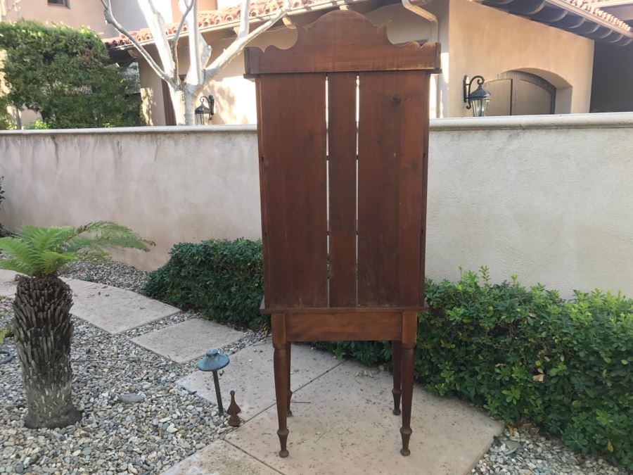 JUST ADDED - Antique Table With Turned Legs And Drawer With Custom Vintage Hutch - See Photos [Photo 19]