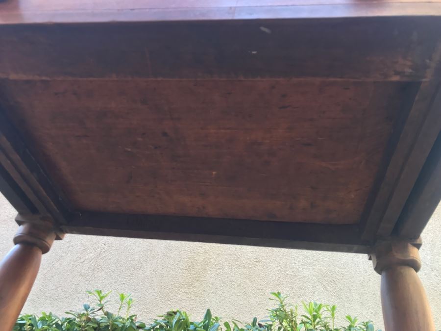 JUST ADDED - Antique Table With Turned Legs And Drawer With Custom Vintage Hutch - See Photos [Photo 12]