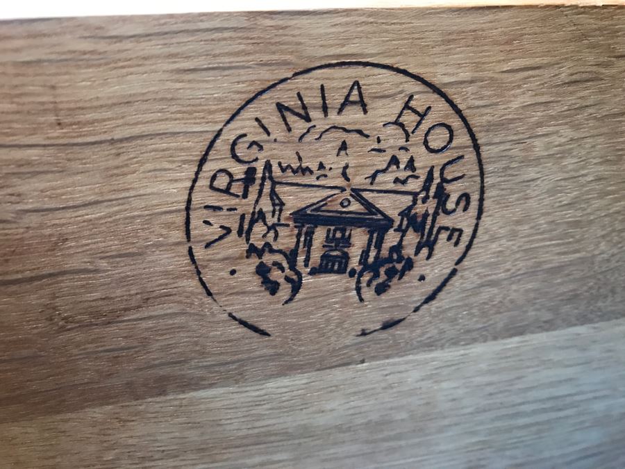 JUST ADDED - Vintage 1940's Maple Dresser Chest Of Drawers With Relief Carving Of Bomber Plane On One Of The Drawers By Virginia House [Photo 10]