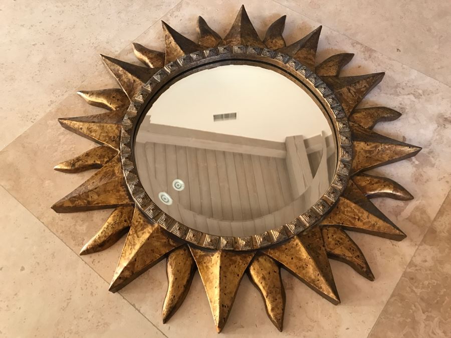 JUST ADDED - Vintage Ethan Allen Gilded Sunburst Mirror [Photo 7]