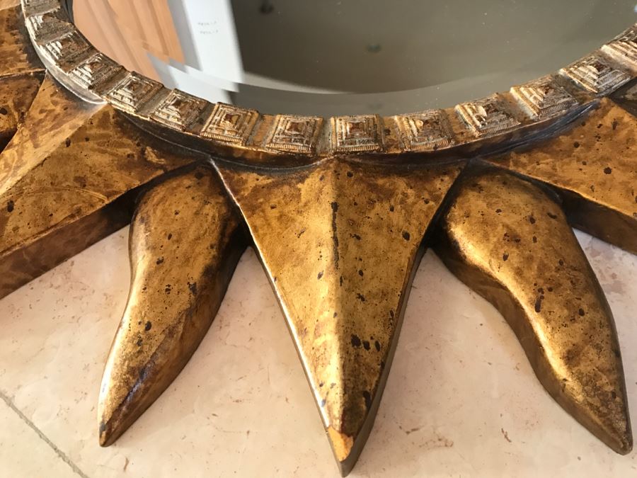 JUST ADDED - Vintage Ethan Allen Gilded Sunburst Mirror [Photo 5]