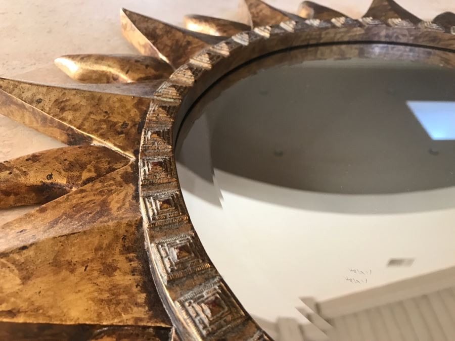 JUST ADDED - Vintage Ethan Allen Gilded Sunburst Mirror [Photo 6]