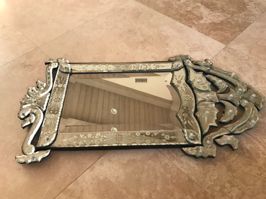 JUST ADDED - Nice Contemporary Reproduction Venetian Glass Wall Mirror [Photo 13]