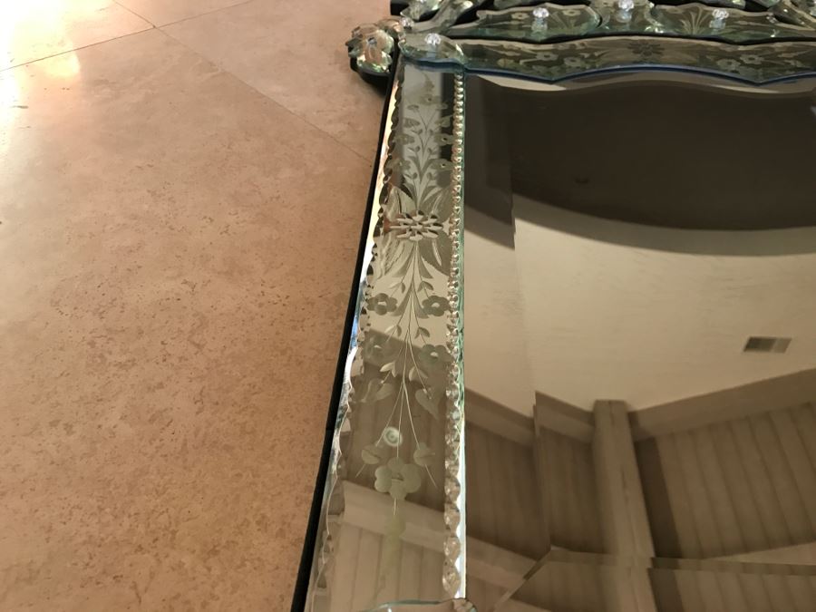 JUST ADDED - Nice Contemporary Reproduction Venetian Glass Wall Mirror [Photo 6]