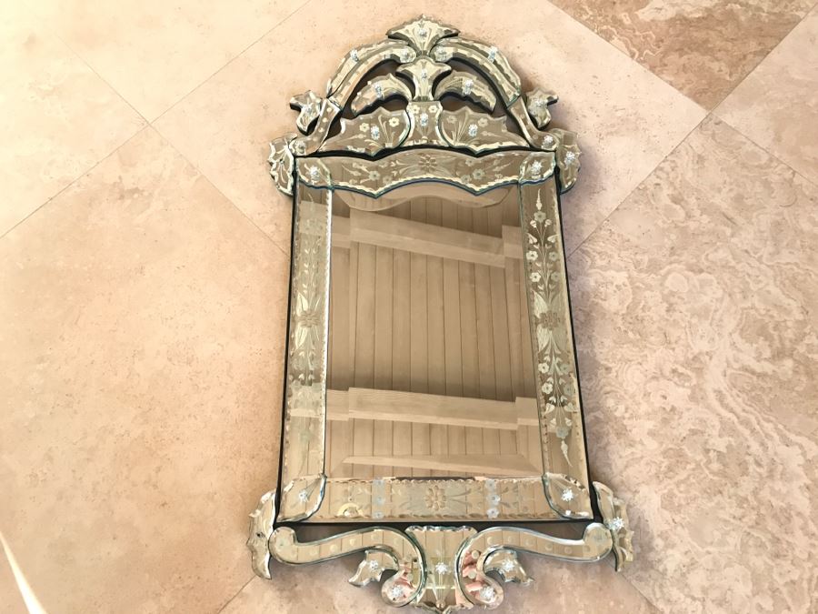 JUST ADDED - Nice Contemporary Reproduction Venetian Glass Wall Mirror [Photo 3]