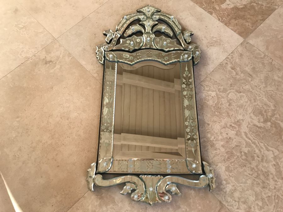 JUST ADDED - Nice Contemporary Reproduction Venetian Glass Wall Mirror [Photo 1]