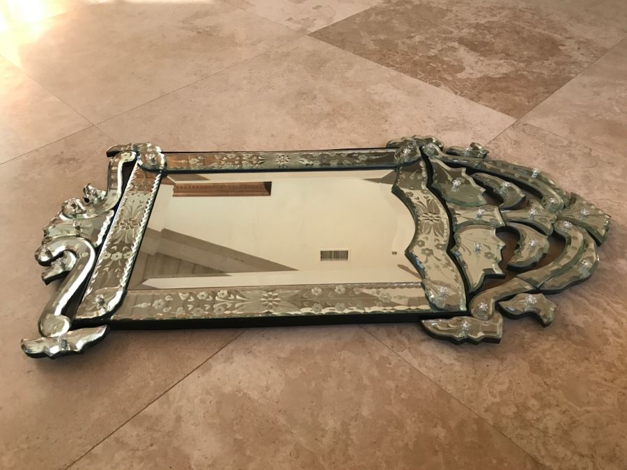 JUST ADDED - Nice Contemporary Reproduction Venetian Glass Wall Mirror [Photo 12]
