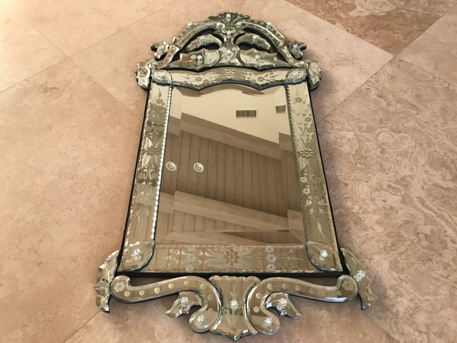 JUST ADDED - Nice Contemporary Reproduction Venetian Glass Wall Mirror [Photo 2]