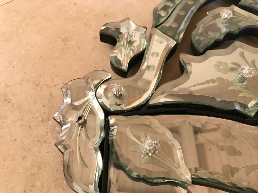 JUST ADDED - Nice Contemporary Reproduction Venetian Glass Wall Mirror [Photo 9]