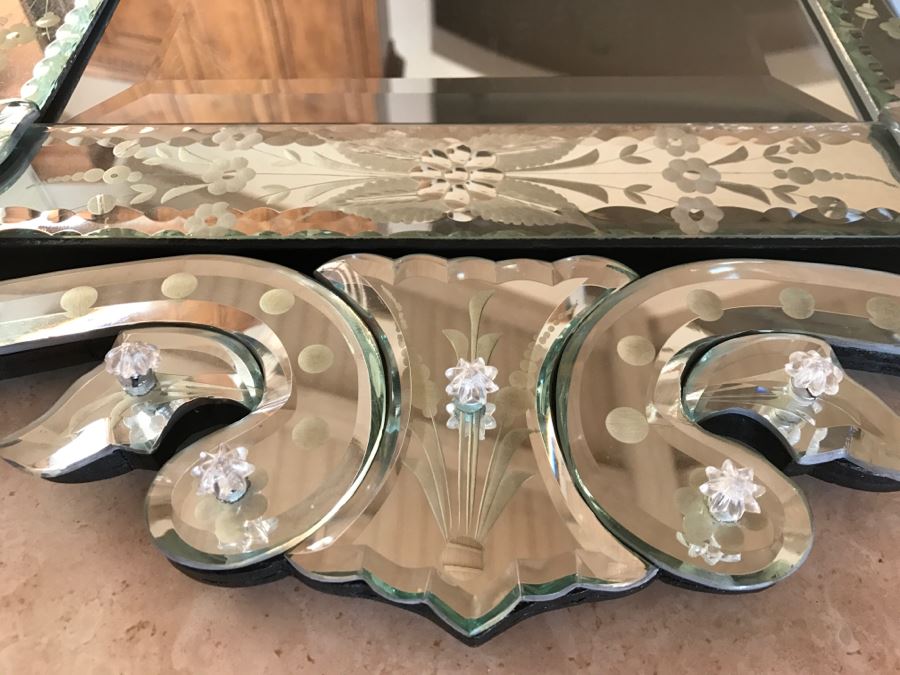 JUST ADDED - Nice Contemporary Reproduction Venetian Glass Wall Mirror [Photo 4]
