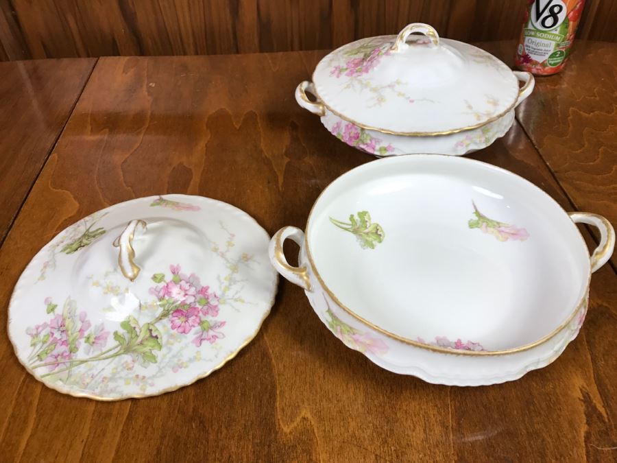 JUST ADDED - Theodore Haviland Limoges France China Serving Set Of (3) Covered Dishes- See All Photos [Photo 15]