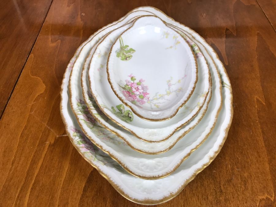 JUST ADDED - Theodore Haviland Limoges France China Serving Set Of (5) Nesting Serving Platters [Photo 17]