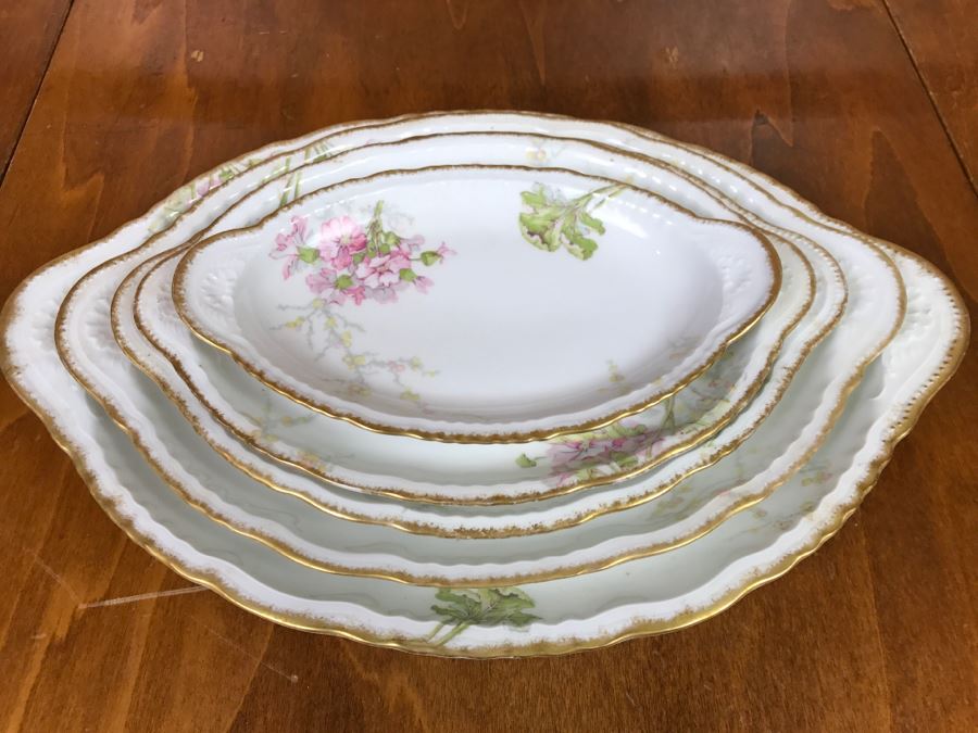 JUST ADDED - Theodore Haviland Limoges France China Serving Set Of (5) Nesting Serving Platters [Photo 14]