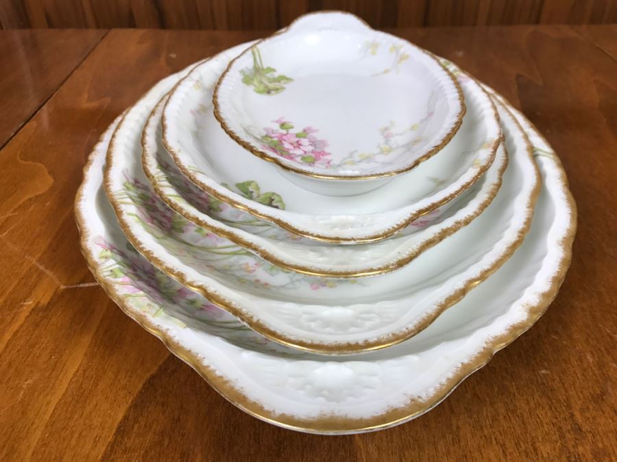 JUST ADDED - Theodore Haviland Limoges France China Serving Set Of (5) Nesting Serving Platters [Photo 15]
