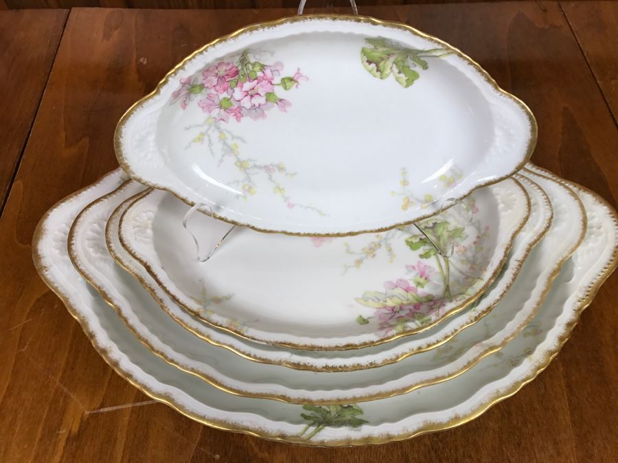 JUST ADDED - Theodore Haviland Limoges France China Serving Set Of (5) Nesting Serving Platters [Photo 7]