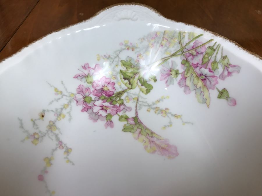 JUST ADDED - Theodore Haviland Limoges France China Gravy Boat With Attached Underplate And Large Serving Bowl Gold Trim [Photo 7]