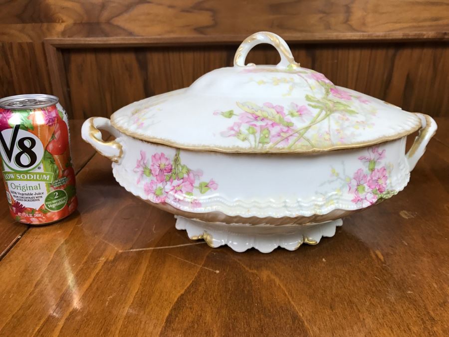 JUST ADDED - Theodore Haviland Limoges France China Soup Tureen Gold Trim