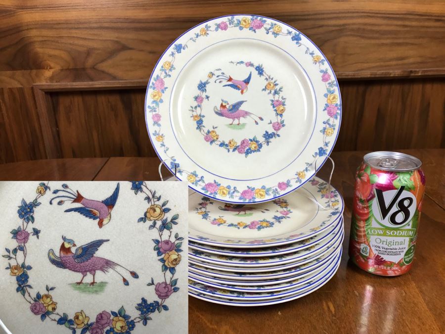 JUST ADDED - Vintage Set Of (10) Carrollton China Bird Plates
