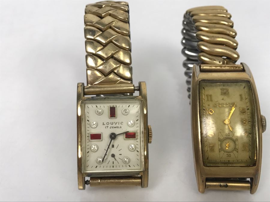 JUST ADDED - Pair Of Vintage Watches: BULOVA And LOUVIC [Photo 3]