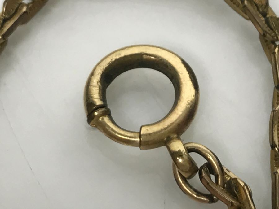 JUST ADDED - Vintage Handpainted Porcelain Brooch Pin And Vintage UNION Pocket Watch Chain [Photo 15]