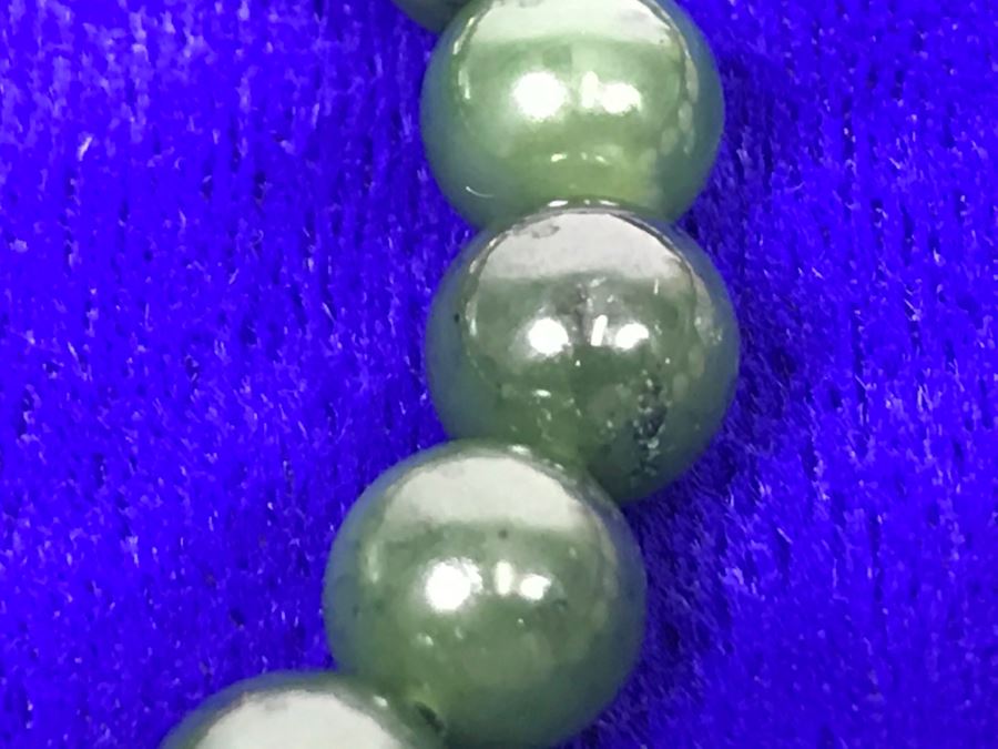 JUST ADDED - Light Pink Stone Necklace Individually Knotted, Green Stone Bracelet And French Perfume Bottle [Photo 8]