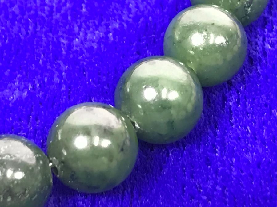 JUST ADDED - Light Pink Stone Necklace Individually Knotted, Green Stone Bracelet And French Perfume Bottle [Photo 7]