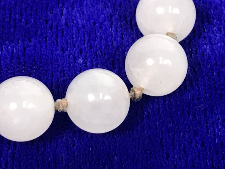 JUST ADDED - Light Pink Stone Necklace Individually Knotted, Green Stone Bracelet And French Perfume Bottle [Photo 6]