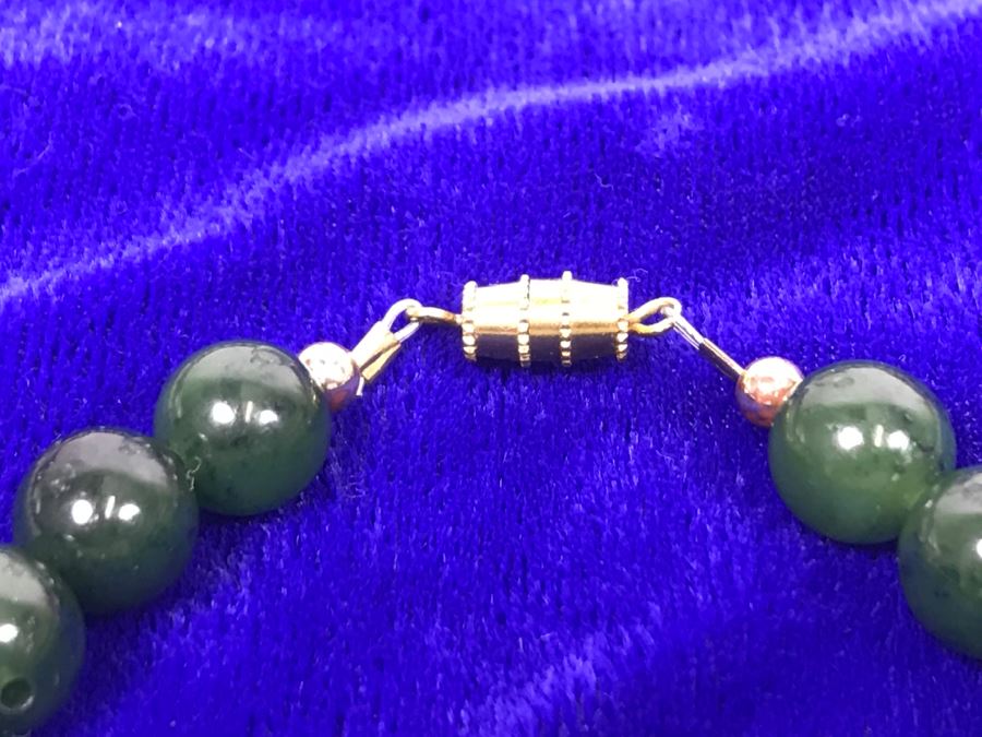 JUST ADDED - Light Pink Stone Necklace Individually Knotted, Green Stone Bracelet And French Perfume Bottle [Photo 9]