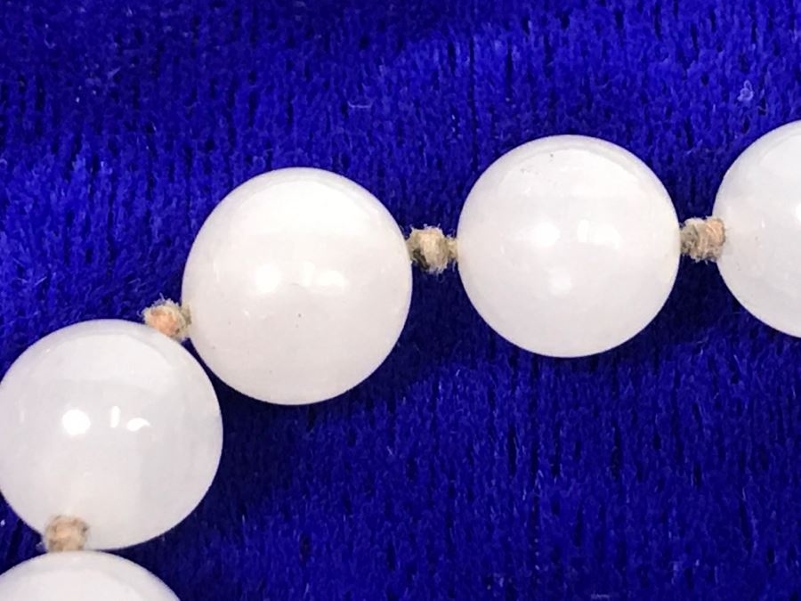 JUST ADDED - Light Pink Stone Necklace Individually Knotted, Green Stone Bracelet And French Perfume Bottle [Photo 5]