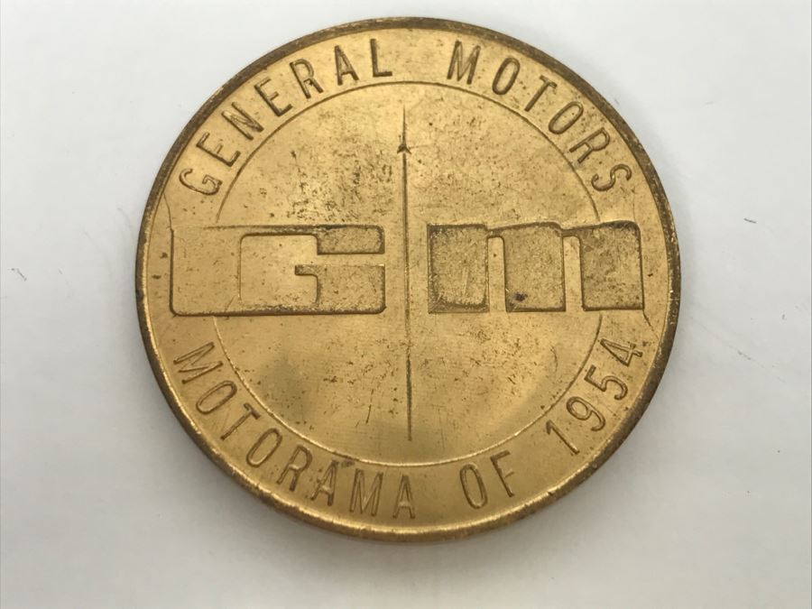 JUST ADDED - Vintage 1954 General Motors Token Coin Chevrolet Pontiac Oldsmobile Buick Cadillac Motorama Of 1954 [Photo 2]