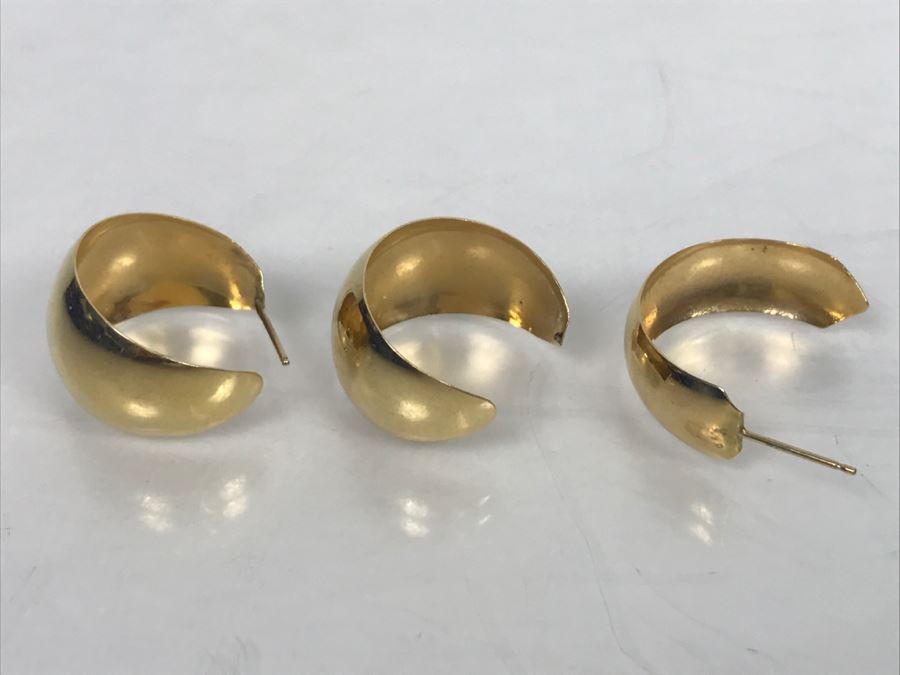 JUST ADDED Set Of 14K Gold Earrings (Post Missing On One) And Single