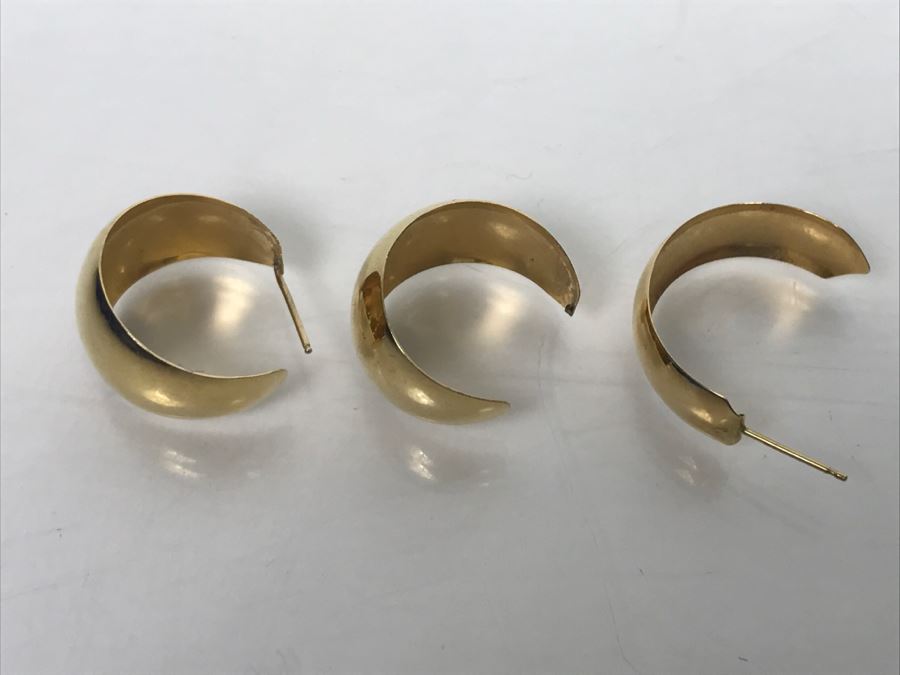JUST ADDED - Set Of 14K Gold Earrings (Post Missing On One) And Single 14K Gold Earring 3.8g $55 MV [Photo 3]