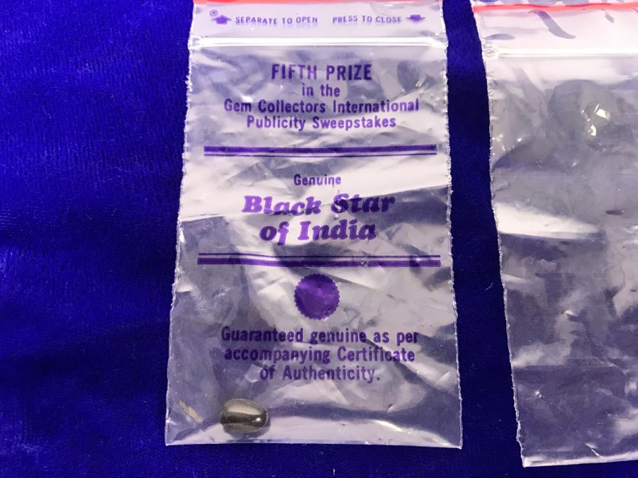 JUST ADDED - Pair Of Gemstones: Black Star Of India And Green Stone [Photo 3]