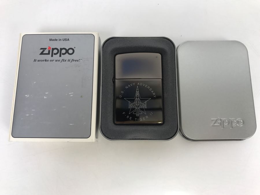 JUST ADDED - ZIPPO Lighter U.S. Navy Adversary F-5E Tiger II Lighter New In Box [Photo 3]