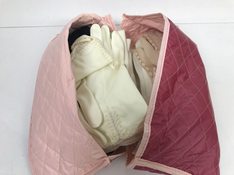 JUST ADDED - Collection Of (11) Vintage Women's Gloves With Carrying Bag Apx Size 7 [Photo 2]