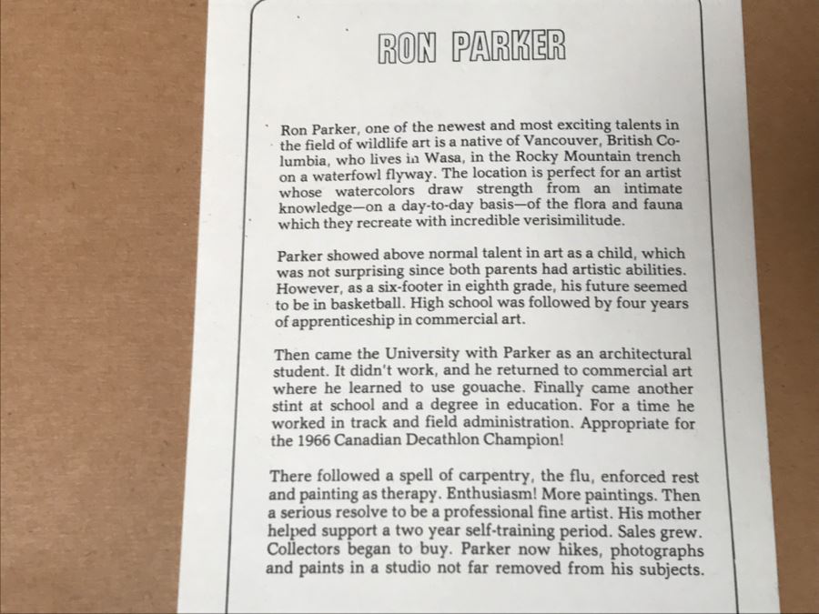 JUST ADDED - Vintage 1986 Hand Signed Limited Edition Print Titled 'Rimrock - Cougar' Mountain Lion By Ron Parker 134 Of 950 [Photo 19]