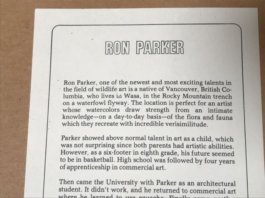 JUST ADDED - Vintage 1986 Hand Signed Limited Edition Print Titled 'Rimrock - Cougar' Mountain Lion By Ron Parker 134 Of 950 [Photo 18]