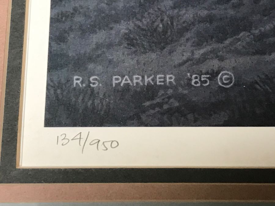 JUST ADDED - Vintage 1986 Hand Signed Limited Edition Print Titled 'Rimrock - Cougar' Mountain Lion By Ron Parker 134 Of 950 [Photo 9]