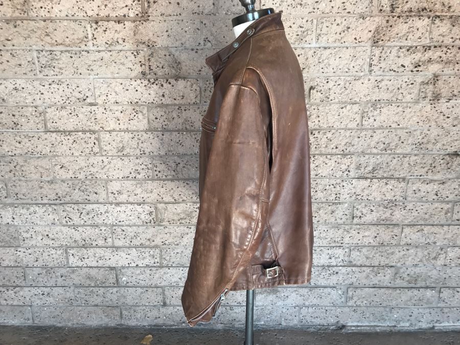 JUST ADDED - Men's Schott Motorcycle Jacket Cafe Racer Style Size 40 [Photo 11]