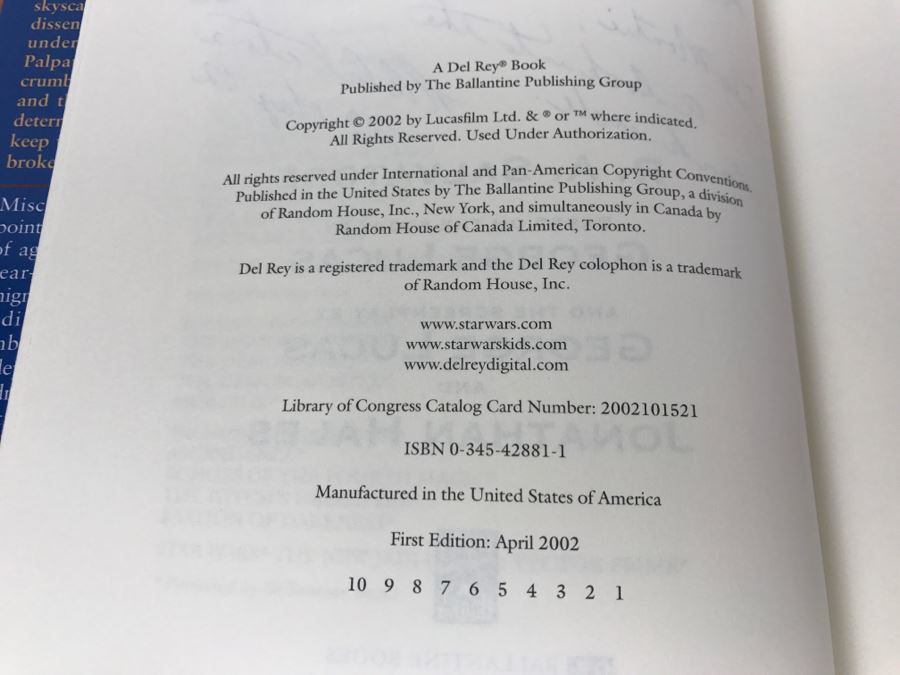 Signed First Edition 2002 Hardcover Book STAR WARS Episode II Attack Of The Clones By R.A. Salvatore [Photo 8]